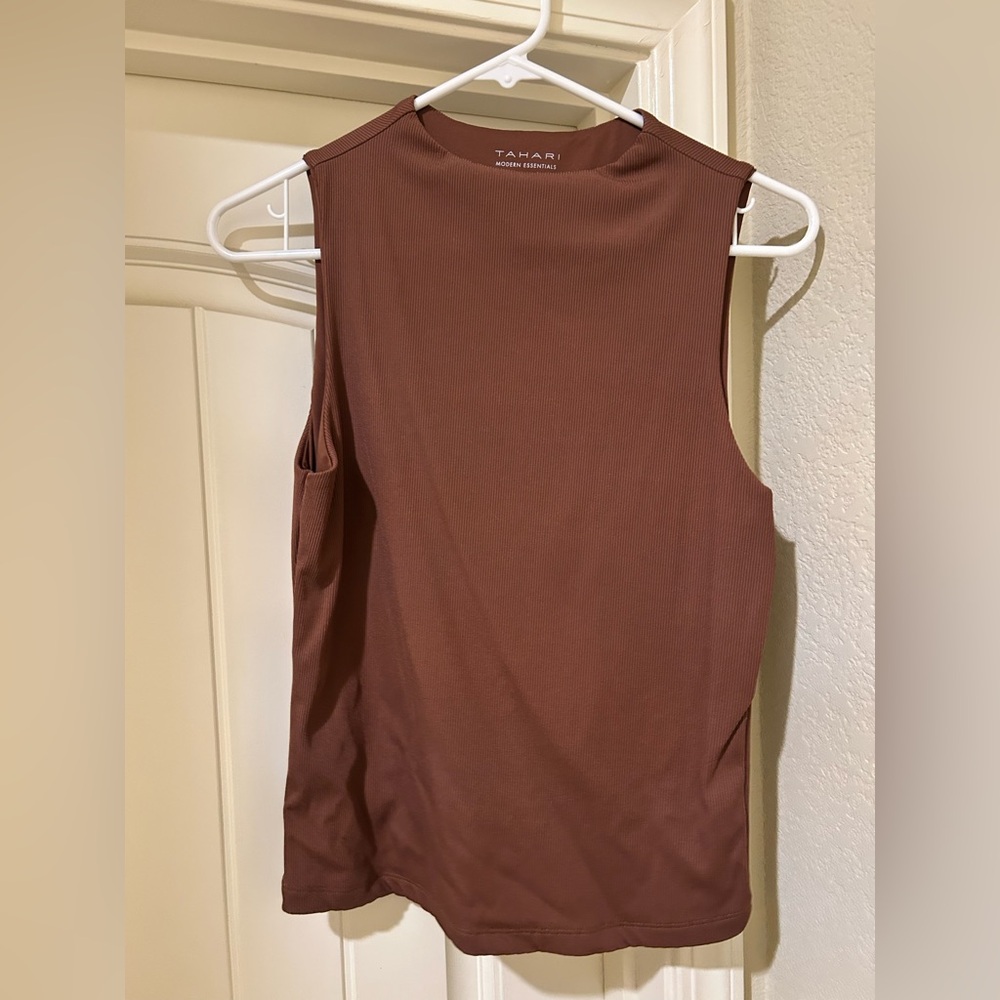 Tahari Women's Chocolate Sleeveless Tank Top